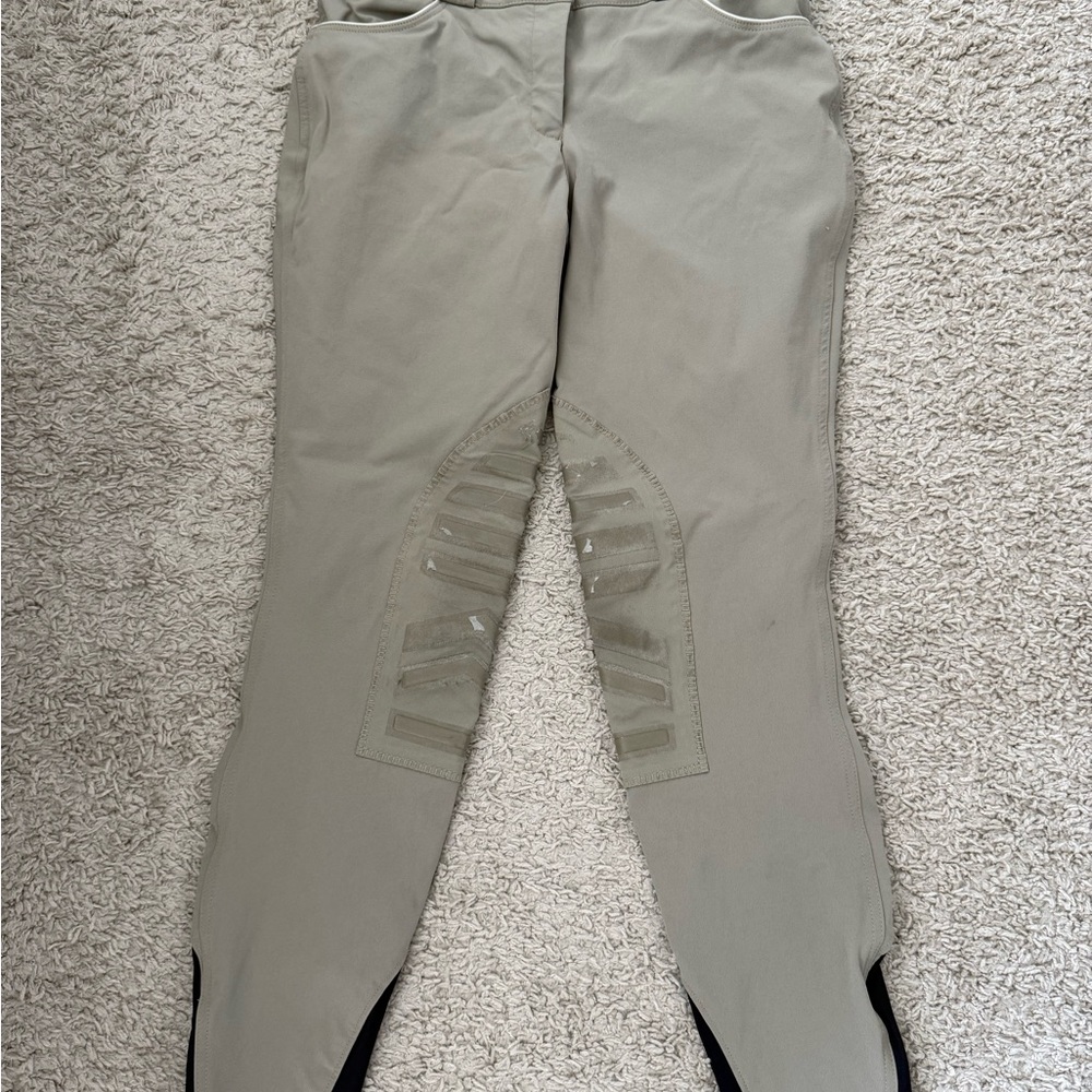 Beige Riding Breeches with Black Accents